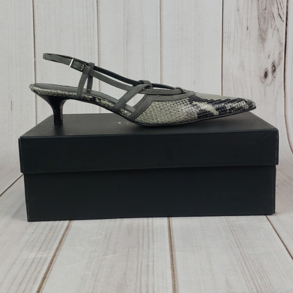 Talbots Collection Leather Snake New Kitten Heel